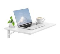 VEVOR Table Pliante Murale, 600 mm x 400 mm, Table à abattant Murale, avec Support en Fer, Bureau Flottant pour Les Petits espaces, Bureau à Domicile, Salle à Manger, buanderie, Cuisine, Bar, Blanc