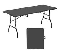VEVOR Table pliante rectangulaire en plastique 180x74x74 cm - Capacité 130 kg, solide et stable