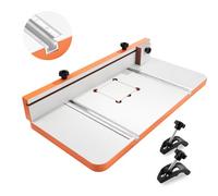 VEVOR Table pour Perceuse à Colonne 600x298 mm Table de Perçage pour Perceuses à Colonne, avec Butée et Guide Réglables, Rainures T Compatibles avec Divers Étaux Pinces, Plateau MDF, Échelle Intégrée