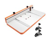VEVOR Table pour Perceuse à Colonne 600x298 mm Table de Perçage pour Perceuses à Colonne, avec Butée et Guide Réglables, Rainures T Compatibles avec Divers Étaux Pinces, Plateau MDF, Échelle Intégrée