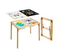 VEVOR Table Sensorielle pour Tout-Petits, Table d'Activité en Bois Pliable pour Enfants, Tableaux Double Face, Bacs de Rangement, Pieds Antidérapants, pour Jeux de Sable et d'Eau, Dessin, Éveil