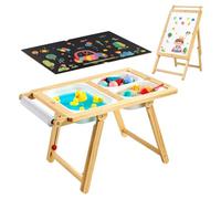 VEVOR Table Sensorielle pour Tout-Petits, Table d'Activité en Bois pour Enfants, Chevalet d'Art avec Tableau Double Face, Bacs de Rangement, pour Jeux de Sable et d'Eau, Dessin, Apprentissage, Repas