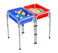 VEVOR Table Sensorielle pour Tout-Petits, Table d'Activité Réglable, avec 2 Bacs de Jeu de Rangement Amovibles pour Sable et Eau, Pieds Antidérapants, Structure en Acier Carbone, Coins Arrondis