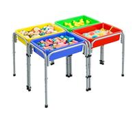VEVOR Table Sensorielle pour Tout-Petits, Table d'Activité Réglable, avec 4 Bacs de Jeu de Rangement Amovibles pour Sable et Eau, Pieds Antidérapants, Structure en Acier Carbone, Coins Arrondis