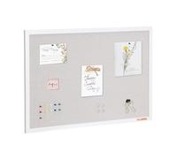 VEVOR Tableau en Liège Blanc 90 x 60 cm, Table d’Affichage Multifonctionnelle avec Surface en Lin, Panneau d’Affichage Mural, avec Accessoires, pour Épingler Mémo Notes Photos Bureau Maison École