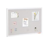 VEVOR Tableau en Liège Blanc 90 x 60 cm, Table d’Affichage Multifonctionnelle avec Surface en Lin, Panneau d’Affichage Mural, avec Accessoires, pour Épingler Mémo Notes Photos Bureau Maison École