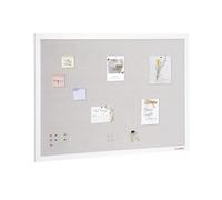 VEVOR Tableau en liège blanc avec surface en lin, 120 x 90 cm, cadre en MDF blanc, tableau d'affichage mural élégant et fonctionnel pour maison, école et bureau