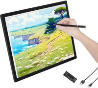 VEVOR Tableau lumineux A3 LED pad lumineux Boîte lumineuse avec luminosité réglable sur 6 niveaux, plaque lumineuse rechargeable pour tracer, boîte lumineuse pour la peinture au diamant Animation Esqu