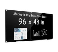 VEVOR Tableau Noir en Verre Effaçable à Sec 120x120cm Fixation Murale 2 Pcs | Tableau Mémo Magnétique, Verre Trempé sans Cadre, avec Marqueurs, Aimants et Effaceur, pour Bureau, Salles de Classe, Maison