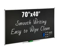 VEVOR Tableau Noir Magnétique 175x100 cm Tableau Noir Effaçable à Sec Cadre en Alu Robuste Montage Mural Facile avec 3 Marqueurs 1 Effaceur 6 Aimants pour Présentation Travail Bureau Maison École