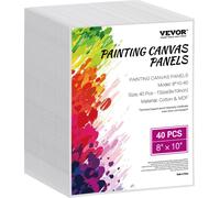VEVOR Tableau toile (203 x 254 mm) pour peindre, 40 pièces, coton, pour esquisser peinture acrylique et aquarelle à l'huile toile pour professionnels débutants blanc