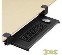VEVOR Support Clavier 68x28 cm Plateau pour Clavier et Souris Coulissant sous Bureau Charge Max 5 kg Tablette Coulissante Clavier Fixation Facile avec Pinces en C Sans Perçage pour PC Bureau Domicile