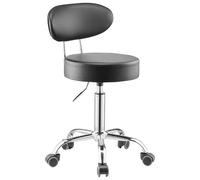 VEVOR Tabouret d'Atelier avec Dossier, Tabouret de Mécanicien sur roulettes Réglable, Capacité de Charge Maximale de 136 kg, Siège Pivotant à 360°, pour Entretien Réparation Automobile Garage, Noir