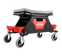 VEVOR Tabouret d'atelier mobile 64×33,5×39 cm Charge 136 kg Siège 450×250 mm 2 roulettes verrouillables