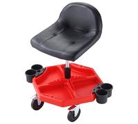 VEVOR Tabouret d'Atelier Mobile Réglable en Hauteur, Tabouret de Mécanicien sur Roulettes Charge 136 kg, Siège à Coussin Confortable avec Plateau à Outils, pour Entretien Réparation Automobile Garage