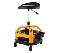 VEVOR Tabouret d'atelier roulant à hauteur réglable, charge de 136 kg, tabouret de mécanicien pneumatique robuste, siège de garage rembourré pivotant 360° avec roulettes, pour réparation automobile