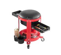 VEVOR Tabouret d'Atelier sur roulettes, Tabouret de Mécanicien avec Capacité de Charge Maximale de 136 kg, Siège de Garage Rembourré, avec Plateau à Outils et 2 Tiroirs, pour Entretien Garage