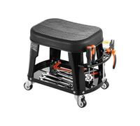 VEVOR Tabouret d'Atelier sur Roulettes, Tabouret de Mécanicien avec Capacité de Charge Maximale de 136 kg, Siège de Garage Pivotant à 360°, avec Plateau à Outils et Support pour Tournevis, pour Garage