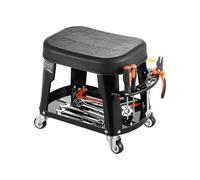 VEVOR Tabouret d'Atelier sur Roulettes, Tabouret de Mécanicien avec Capacité de Charge Maximale de 136 kg, Siège de Garage Pivotant à 360°, avec Plateau à Outils et Support pour Tournevis, pour Garage
