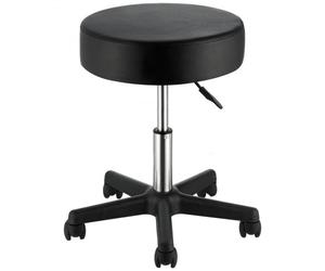 VEVOR Tabouret de Bureau Charge 181 kg Tabouret à Roulettes Rotation à 360° Hauteur Réglable 46-60,5 cm Chaise à Roulette Coussin Épais 10 cm Recouvert de Cuir PU pour Salon de Massage Bureau Clinique