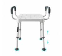 VEVOR Tabouret de Douche avec Accoudoirs à Hauteur Réglable sur 6 Niveaux, Siège de Bain Capacité 181 kg, Chaise de Baignoire avec Pieds Antidérapants, pour Personnes Âgées, Handicapées et Blessées