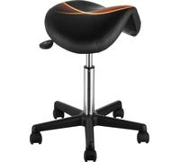 VEVOR Tabouret de selle avec roues, capacité de poids 181 kg, tabouret de selle ergonomique à roulettes, réglable en hauteur, cuir PU épais, tabouret de selle pivotant, chaise pour salon, spa, cliniqu