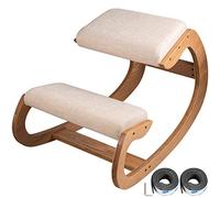 VEVOR Tabouret Ergonomique Tabouret Réglable Ergonomique Coussins Confortables Bureau Maison Façonnant et Soulageant Stress Fauteuil Ergonomique à Genoux Tabouret Chêne Blanc