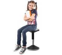 Tabouret à bascule VEVOR, réglable en hauteur (40-55 cm), tabouret à bascule flexible en PVC+ABS, siège à bascule idéal pour les écoles, le bureau et la maison, charge maximale 48 kg Noir
