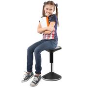 VEVOR Tabouret Oscillant à Hauteur Réglable 40-55 cm, Tabouret Dynamique avec Siège Flexible, en PVC et ABS, Amélioration de la Concentration et de la Posture, pour École Bureau Domicile, Noir