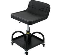 VEVOR Tabouret d'Atelier Mobile Charge 135 kg, Tabouret de Mécanicien à Roulettes Lisses, Siège d'Atelier Hauteur Réglable 40-52 cm, avec Plateau à Outils pour Entretien Automobile Voiture Garage Auto