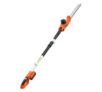 VEVOR Taille-haie Électrique sans Fil 20 V, Taille-haie à Batterie pour Branches Hautes, Lame en Acier Double Tranchant 457,2 mm, Perche Télescopique 187,5-238,5 cm, Batterie et Chargeur Rapide Inclus