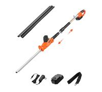 Taille-haie Électrique sans fil sur Perche Extensible-VEVOR-1,9-2,4 m 20 V Batterie 2 A-avec Lame 510 mm-5 Angles Réglables