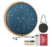 VEVOR Tambour à Langue Acier 30,5 cm 13 Notes Tambour de Pluie Do Majeur avec Livre de Partitions et Mailloches Instrument de Percussion pour Méditation Yoga Éducation Initiation Musique, Bleu Marine