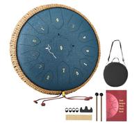 VEVOR Tambour à Langue Acier 30,5 cm 13 Notes Tambour de Pluie Do Majeur avec Livre de Partitions et Mailloches Instrument de Percussion pour Méditation Yoga Éducation Initiation Musique, Bleu Marine