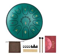 VEVOR Tambour à langue en acier, 165 mm, 11 notes, tambour de pluie pour jardin extérieur, ré majeur, avec livre de musique et maillets, instrument de percussion pour éducation musicale, yoga, vert