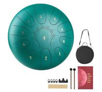 VEVOR Tambour à Langue en Acier 25,4 cm 11 Notes Tambour de Pluie Do Majeur avec Livre de Partitions et Mailloches Instrument de Percussion pour Méditation Yoga Éducation Initiation Musique, Vert