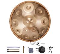 VEVOR Tambour à main, 550 mm et 12 notes, instrument à tambour handpan en ré mineur, avec maillets, support 440 Hz et sac de transport, tambour sonore en acier, instrument de percussion pour débutants