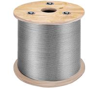 VEVOR Tambour de câble d'avion en acier inoxydable 3/16 pouce 7x19, 500 ft de câble en acier inoxydable, T304 Remplacement de câble de treuil (T304)