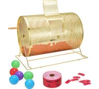 VEVOR Tambour de loterie Glückskind Capacité 10.000 billets ou 300 boules de tombola, Cage métallique professionnelle de rotation des billets, Plateau tournant de loterie, Boîte à billets pour jeux de