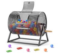 VEVOR Tambour de Tombola, 410x302 mm, Tambour de Loterie avec Poignée, Capacité de 5000 Tickets ou 200 Boules, Support Triangulaire, Boulier de Loto pour Événements, Fêtes, Promotions, Salons, Noir