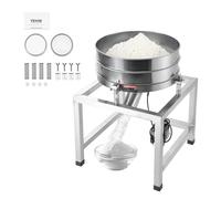 VEVOR Tamiseur Vibrant Automatique, Tamis à Farine Électrique 25 W en Acier Inoxydable, Machine de Tamisage à 40 et 100 Mailles, avec Support et Roulettes, pour Poudres de Farine, Haricots Mungo, Riz