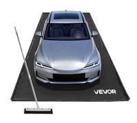 VEVOR Tapis de Confinement Imperméable 2,4x5,5 m, Tapis de Sol de Garage Antidérapant, Rétention à Bord Surélevé, en PVC, avec Raclette de Nettoyage, Contre Neige, Pluie et Boue, pour Voiture