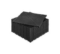 VEVOR Tapis de Drainage emboîtable, 310x310 mm, Dalles de Sol de Drainage modulaire emboîtable, 12 pcs, Coussin de Sol à épisser en PP antidérapant Noir, Tapis de Douche, pour Garage, Jardin, Cuisine