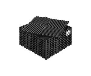 VEVOR Tapis de drainage emboîtable, 310x310 mm, dalles de sol de drainage modulaire emboîtable, 12 pcs, coussin de sol à épisser en PP antidérapant noir, tapis de douche, pour garage, jardin, cuisine