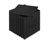 VEVOR Tapis de drainage emboîtable, 415x415 mm, dalles de sol de drainage modulaire emboîtable, 24 pcs, coussin de sol à épisser en PP antidérapant noir, tapis de douche, pour garage, jardin, cuisine