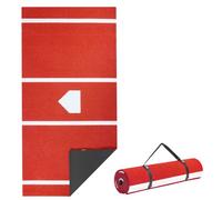 VEVOR Tapis de Frappe de Baseball 300x116 cm, Gazon Synthétique pour Cage de Frappeur Anti-décoloration, Tapis d'Entraînement au Softball avec Marbre, pour Arrière-Cour, Intérieur et Extérieur, Rouge