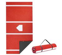VEVOR Tapis de Frappe de Baseball 300x116 cm, Gazon Synthétique pour Cage de Frappeur Anti-décoloration, Tapis d'Entraînement au Softball avec Marbre, pour Arrière-Cour, Intérieur et Extérieur, Rouge