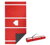 VEVOR Tapis de Frappe de Baseball 366x183 cm, Gazon Synthétique pour Cage de Frappeur Anti-décoloration, Tapis d'Entraînement au Softball avec Marbre, pour Arrière-Cour, Intérieur et Extérieur, Rouge
