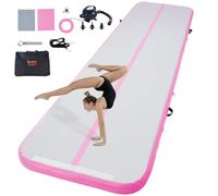 Tapis de gymnastique gonflable - VEVOR - 3980x1010x100 mm 4 m Piste d'Acrobatie avec Pompe Électrique,Rose,pour Usage Domestique