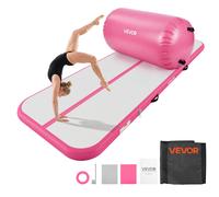 VEVOR Tapis de Gymnastique Gonflable 3x1 m avec Rouleau Gonflable Gym Rose